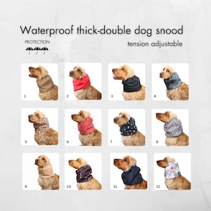 Waterproof thick-double dog snood | Tension adjustable cocker spaniel snood | Cavalier Snood | Basset Hound Ear Protector | Poodle Snood