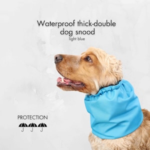 Tour de cou épais imperméable pour chien | Tour de cou bleu ciel pour chien l Basset | Cocker anglais | Snood Setter | Protège-oreilles caniche