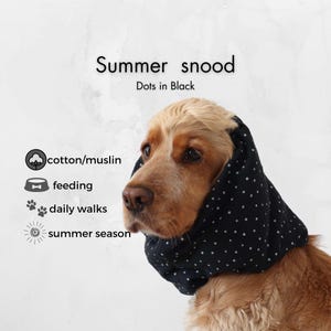 Zwarte hondensjaal van ademende mousseline | Katoenen zomersjaal cocker-spaniël | Basset | Afghaans | Cavalier | Zetter | Springer-oorkussentjes