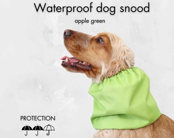 Waterproof Apple Green Dog Snood | Basset hound snood | Minimalistic dog ear protector | Cocker spaniel snood | Long eared dog snood