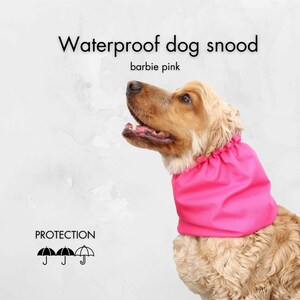 Waterproof Dog Snood | Barbie Pink Snood For Dog | Cocker Spaniel Snood | Cavalier Ear Cover | Long - Eared Dog Snood | Handmade Dog Snood
