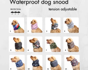 Waterproof tension adjustable dog snood | thick-double dog snood | cocker spaniel snood | basset snood | dog ear protector | dog ear cover