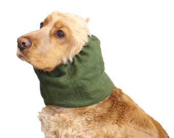 Tour de cou d'été vert forêt pour chien | Snood cocker spaniel | Protecteur d'oreille pour caniche | Cache-oreilles pour Basset Hound | Snood pour chien aux longues oreilles