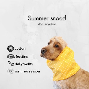 Cotton Dog Snood | Snood For Basset Hound | Cocker Spaniel Snood | Cavalier Ear Cover | Long-Eared Dog Ear Protector | Poodle Snood