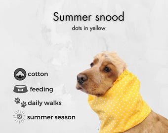 コットン製犬用スヌード | バセットハウンド用スヌード | コッカースパニエル用スヌード | キャバリア用イヤーカバー | 耳の長い犬用イヤープロテクター | プードル用スヌード