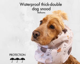 Balloons Pattern Thick Waterproof Dog Snood | Spaniel Snood | Long Eared Dog Snood | Neutral Tone Dog Ear Cover | Distinguish me