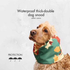 Waterproof dog snood | Camouflage Thick Cocker Spaniel Snood | Basset Hound Snood | Cavalier Ear Protector | Springer Snood | Poodle Snood