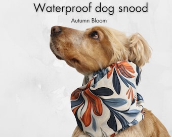 Waterproof Dog Snood for Long-Eared Dogs, Autumn Bloom, Single or Double Layer