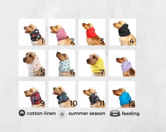 Tour de cou en coton pour chien | Tour de cou d'été pour chien | Protège-oreilles pour cocker | cavalier | basset | couvre-oreilles à sertir