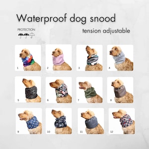 Tour de cou imperméable pour chien à tension réglable | Tour de cou cocker anglais | Tour de cou Cavalier | Snood pour Basset Hound | Snood caniche | Cache-oreilles afghan