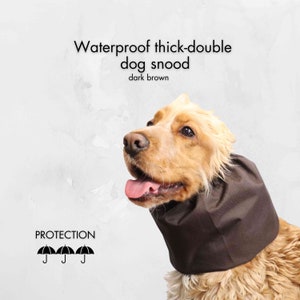Waterproof Thick Dog Snood | Chocolate Brown Cocker Spaniel Snood | Basset Hound Ear Scarf | Poodle Ear Protector