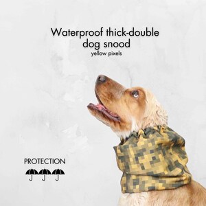 Waterproof Thick Dog Snood "Pixels" | Spaniel Ear Protector | Basset Hound Snood | Setter Ear Cover | Long-eared Dog Snood