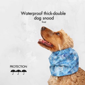 Waterproof Dog Snood &quot;Frost&quot; | Basset Hound Thick Snood | Cocker Spaniel Snood | Poodle Ear Cover | Cavalier Ear Protector