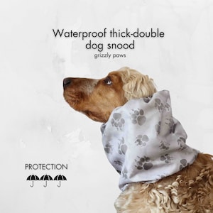 Waterproof dog snood | Beige Thick Cocker Spaniel Snood | Basset Hound Snood | Cavalier Ear Protector | Springer Snood | Poodle Snood