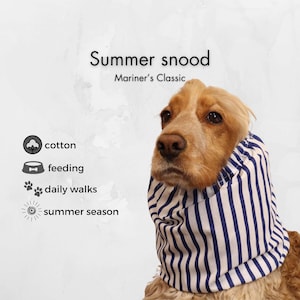 Cotton White Dog Snood  | Cocker Spaniel Summer Snood | Basset Hound Snood | Cavalier Snood | Long-Eared Dog Snood