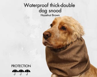 Waterproof Dog Snood "Hazelnut Brown" | Thick Cavalier Snood | Cocker Spaniel Snood | Springer Ear Cover | Poodle Ear Protector