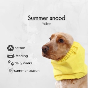Cotton dog snood | Summer yellow snood for dog | Cocker spaniel snood | Basset hound snood | Dog ear cover