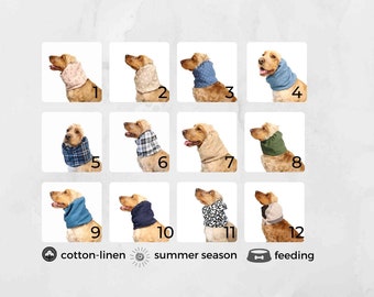 Tour de cou en coton pour chien | Tour de cou d'été pour chien | Protège-oreilles cocker | Tour de cou pour basset | Cache-oreilles pour chien