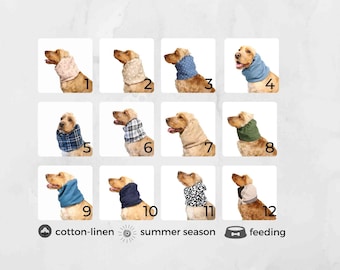 Cotton dog snood | Summer snood for dog | Cocker spaniel ear protector | Basset hound snood | Dog ear cover
