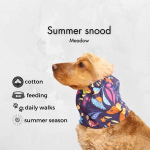 Cotton Summer Snood For Dog | Cocker Spaniel Cavalier | Snood | Basset Hound Ear Cover | Springer Ear Protector | Long-Eared Dog Snood