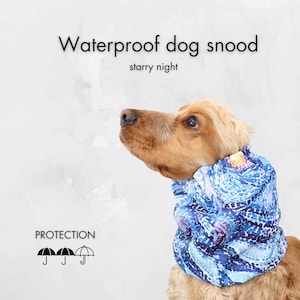 Snood imperméable pour chien « Nuit étoilée » | Cache-oreilles pour chien | Snood cocker spaniel | Snood pour Basset Hound | Snood caniche | Snood imperméable Papillon