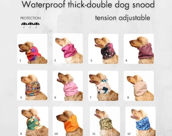 Waterproof tension adjustable dog snood | Thick - double snood for dog | Cocker spaniel snood | Basset hound snood | Dog ear cover