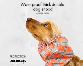 Snood épais imperméable pour chien « Tartan » | Cache-oreilles pour épagneul cocker | Protecteur d'oreille pour Basset Hound | Snood caniche