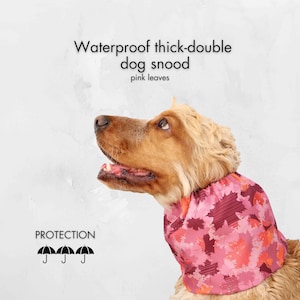 Waterproof Thick  Dog Snood | Pink Cocker Spaniel Snood | Basset Hound Ear Protector | Long - Eared Dog Ear Cover