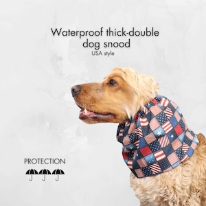 Waterproof Thick Dog Snood &quot;American Style&quot; | Cocker Spaniel Snood | Basset Hound Ear Cover | Poodle Snood