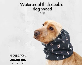 Black Waterproof Thick Dog Snood | Cocker Spaniel Ear Cover | Cavalier Ear Protector | Long Eared Dog Snood