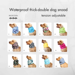 Waterproof thick-double dog snood | Tension adjustable cocker spaniel snood | Cavalier Snood | Basset Hound Ear Protector | Poodle Snood