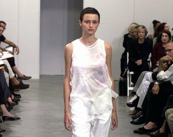 NWT Helmut Lang S/S 1999 Vintage Archival Silk Overlay Tank Pink