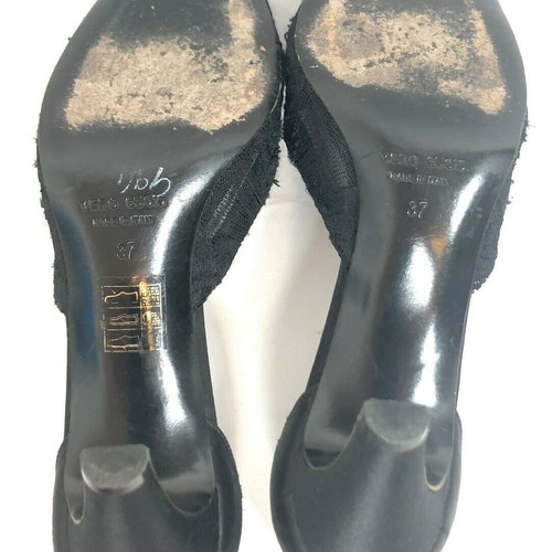 Helmut Lang Vintage Archival Black Satin shops And Lace Heels 37