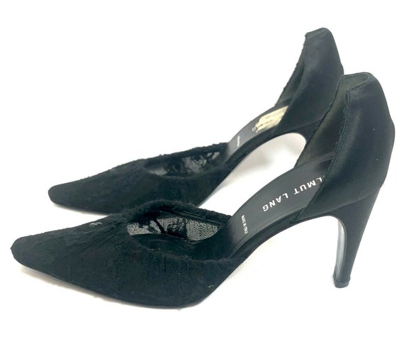 Helmut Lang Vintage Archival Black Satin and Lace Heels 37 Etsy Canada