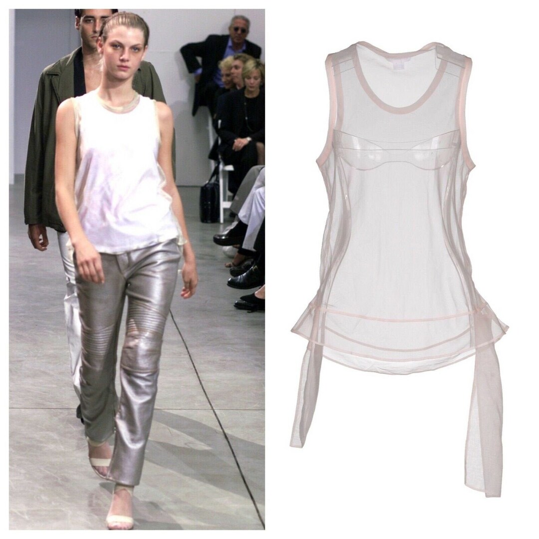Helmut Lang 1998 メッシュ　タンクトップ Helmut Lang Mesh and Lace 