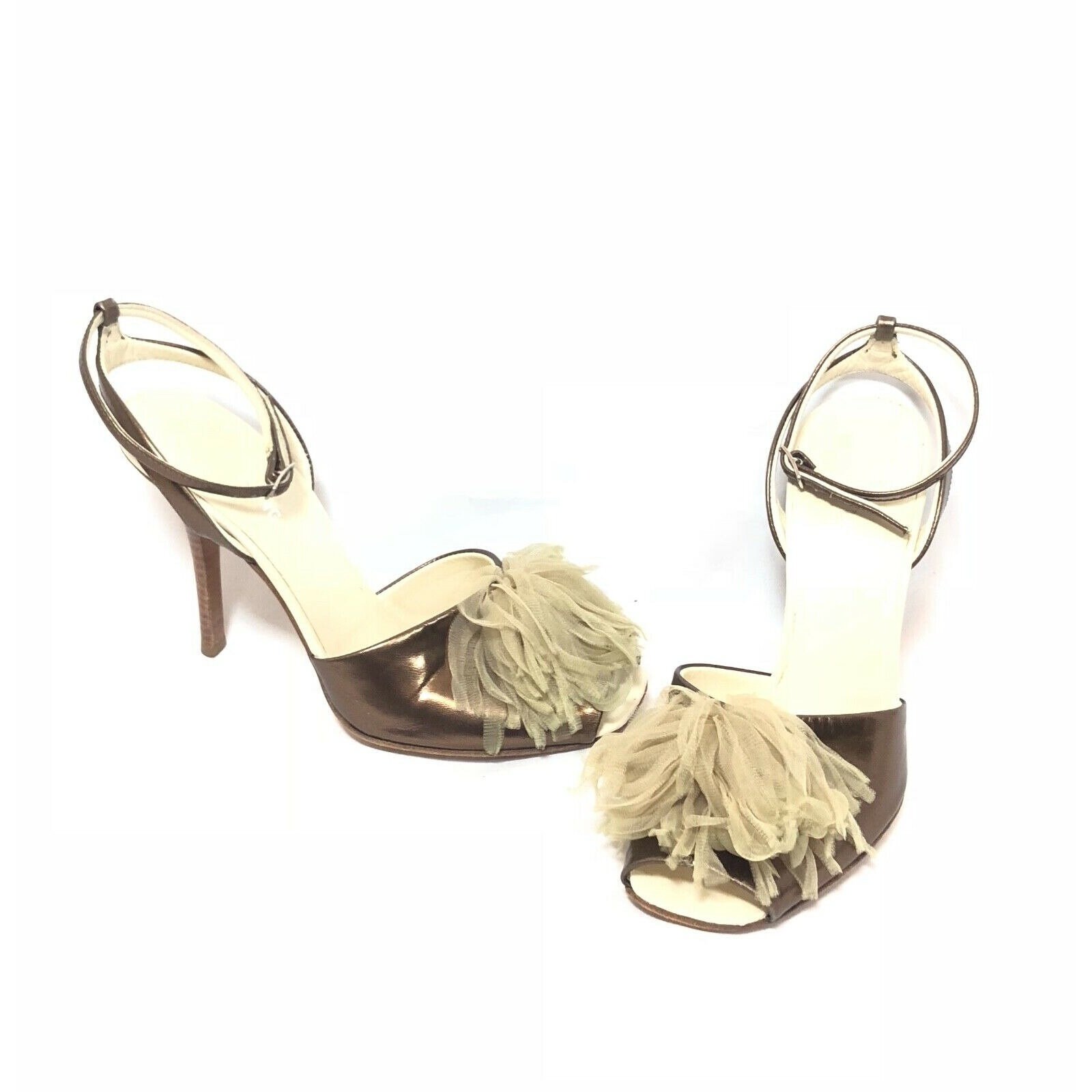 Helmut Lang Vintage nylon puff metallic bronze heels shoes 37 7 Etsy