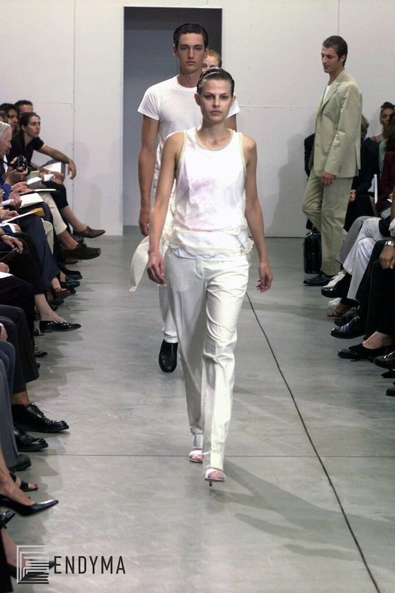NWT Helmut Lang S/S 1999 Vintage Archival Silk Overlay Tank Pink