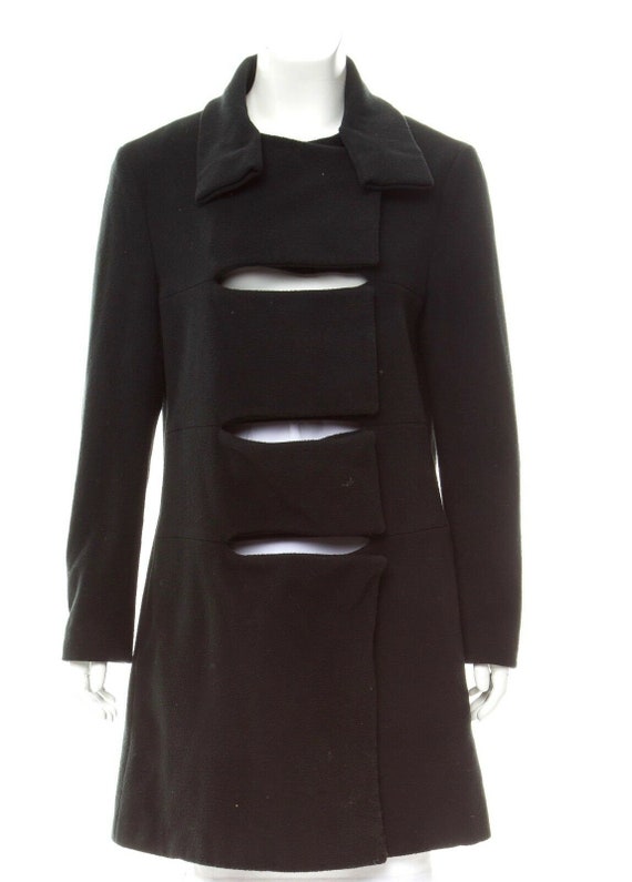 Helmut Lang 2003 Rare Original Archival Vintage Black Cutout Coat