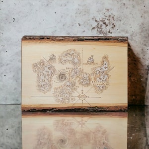 Pyrography Map of Azeroth With Natural Bark Edge.world of Warcraft Map ...