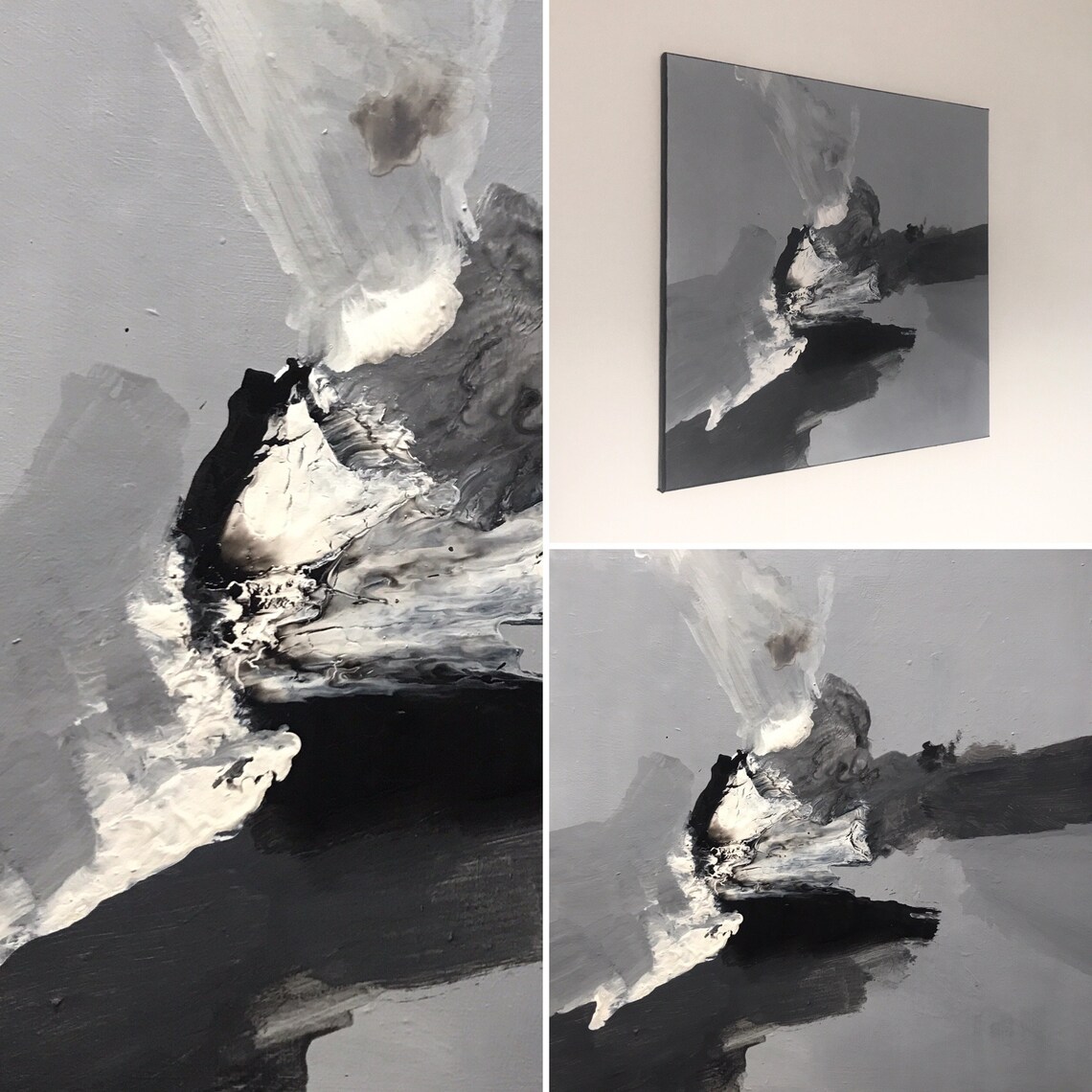 black white and grey canvas art
