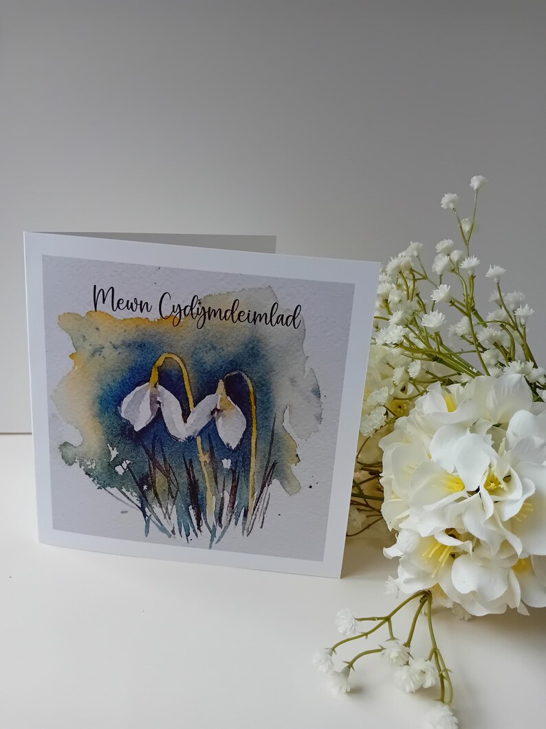Claire Giles Greeting Cards, Welsh Sympathy Card, Condolence Card, Sorry Card, Thinking Of You Card, Thoughts And Prayers Card