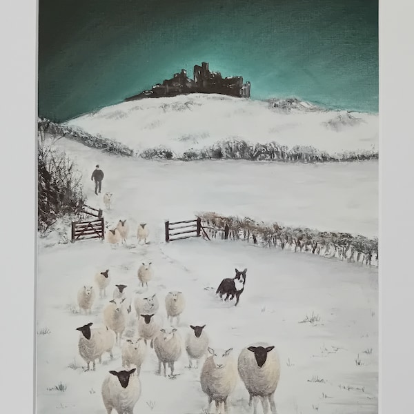 Homeward Bound,  Carreg Cennen, Llandeilo print, Welsh Artist,  Welsh landscape