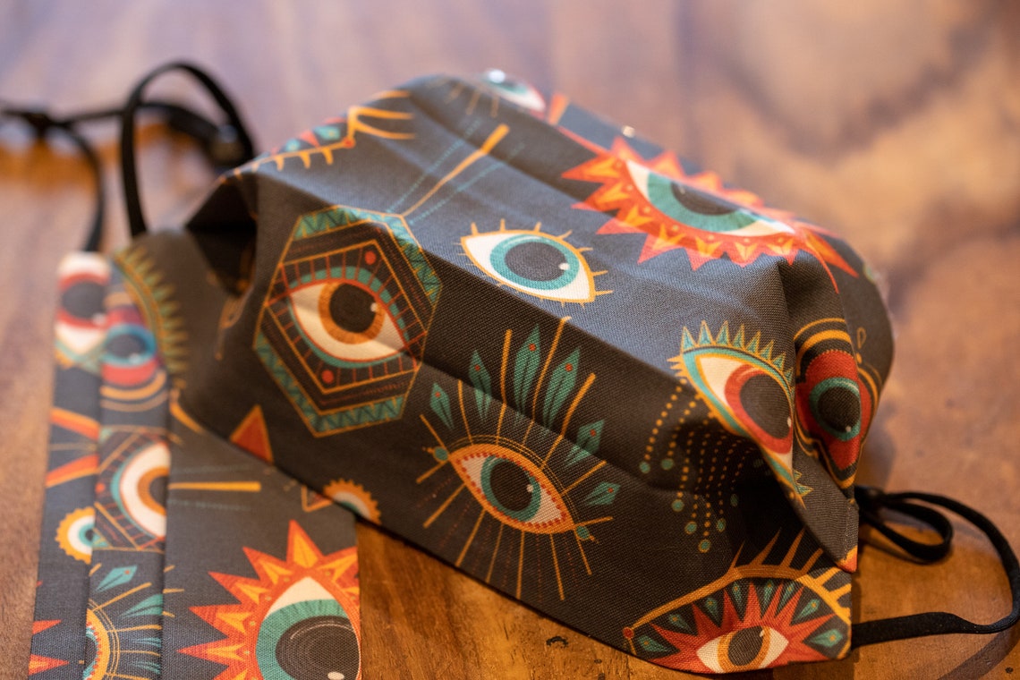Occult Eyes Face Mask Breathable 100 Cotton Adjustable Etsy