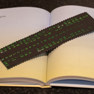 Digital Rain Fabric Bookmark, Handmade with Petal Signature Cotton