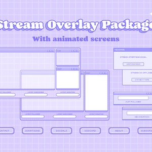 Twitch Stream Overlay Package - Purple Aesthetics Theme
