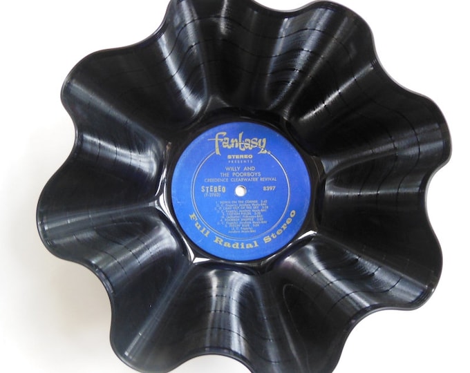 Creedence Clearwater Revival (CCR) Vinyl Record Bowl using any one of their original vinyl records