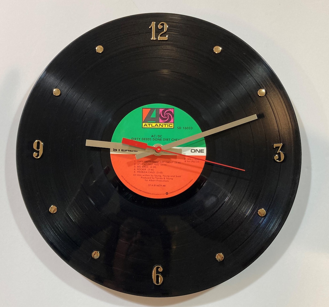 AC/DC Record Clock (dirty Deeds Done Dirt Cheap) - 12