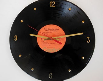 The Beach Boys Record Clock (Spirit Of America) - 12" Wall Clock Handmade using the authentic vinyl album
