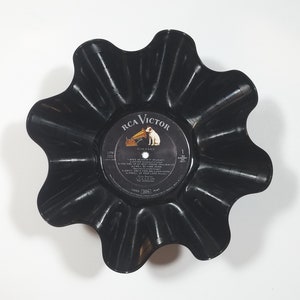 Elvis Presley Vinyl Record Bowl - created using an original vintage Elvis vinyl record album.