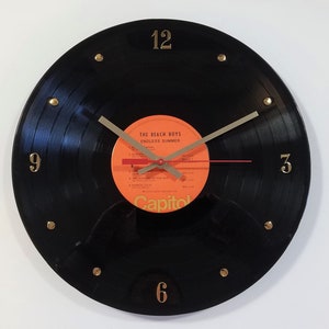 The Beach Boys Record Clock Endless Summer 12 wall clock created with the original Beach Boys record. image 1